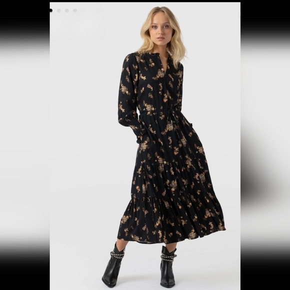 Saint + Sofia Olivia Zip Up Dress Highland Paisley Floral Smocked Size 10 - Picture 1 of 6
